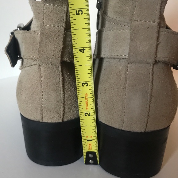 Marc Fisher 9.5 Natural Suede Beige Ireene Pointed Toe Strap Detail Ankle Boots. - Picture 8 of 14